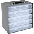 Durham Mfg Durham Steel Compartment Box Rack 13-1/2 x 9-1/8 x 13-1/4 with 5 of 24-Compartment Plastic Boxes 493512